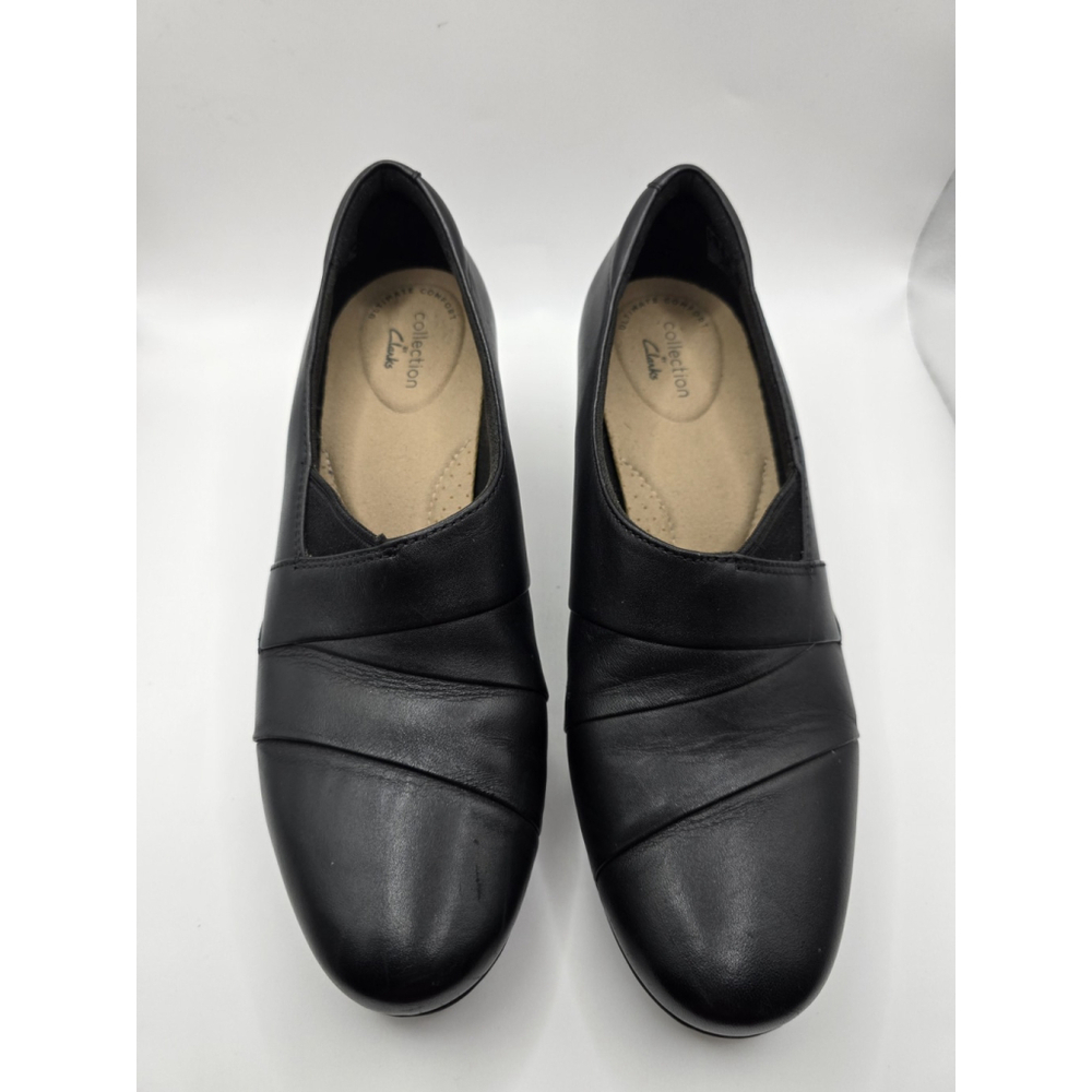 Clarks Ultimate Comfort ROSALYN ADELE Square Heel Black Shoes Ladies Size 8M - Picture 2 of 13